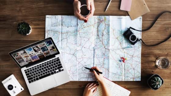 map on a table