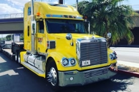 yellow diesel truck.