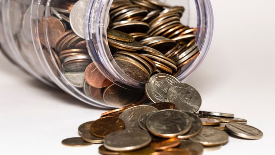 change jar tipped over