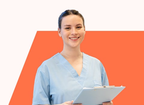 smiling healthcare worker.