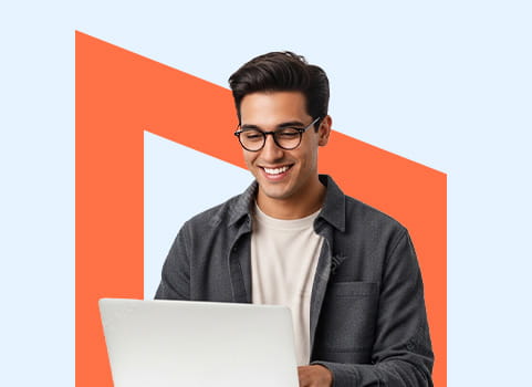 student on laptop.