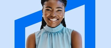 woman smiling.