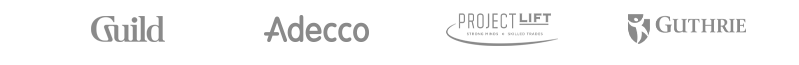 Guild, Adecco, MOD & LifeBridge Health logos.