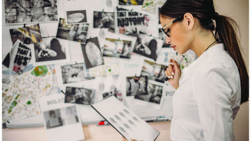 private investigator working on a case.